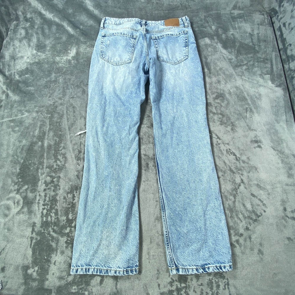 Aeropostale Baggy Jeans Womens 4 Blue Distressed Y2K Low Rise Denim Light Wash - Picture 8 of 9